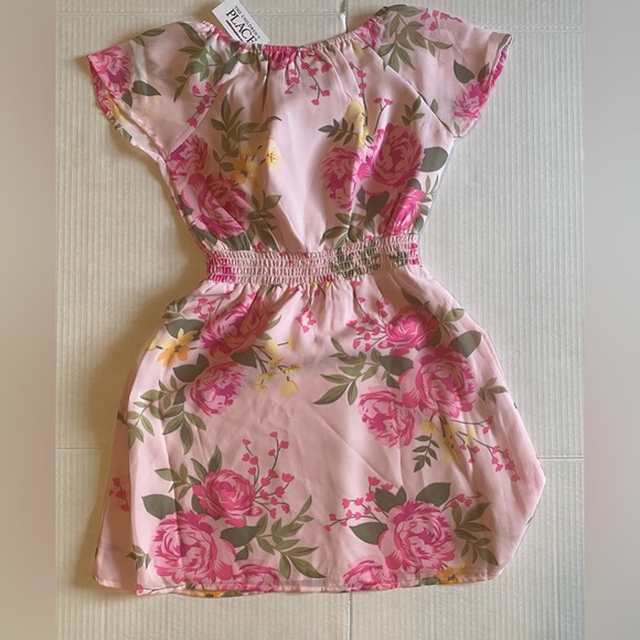 The Children's Place Summer Short Sleeve Pink Floral Girls Small Dress NWT - Picture 2 of 3